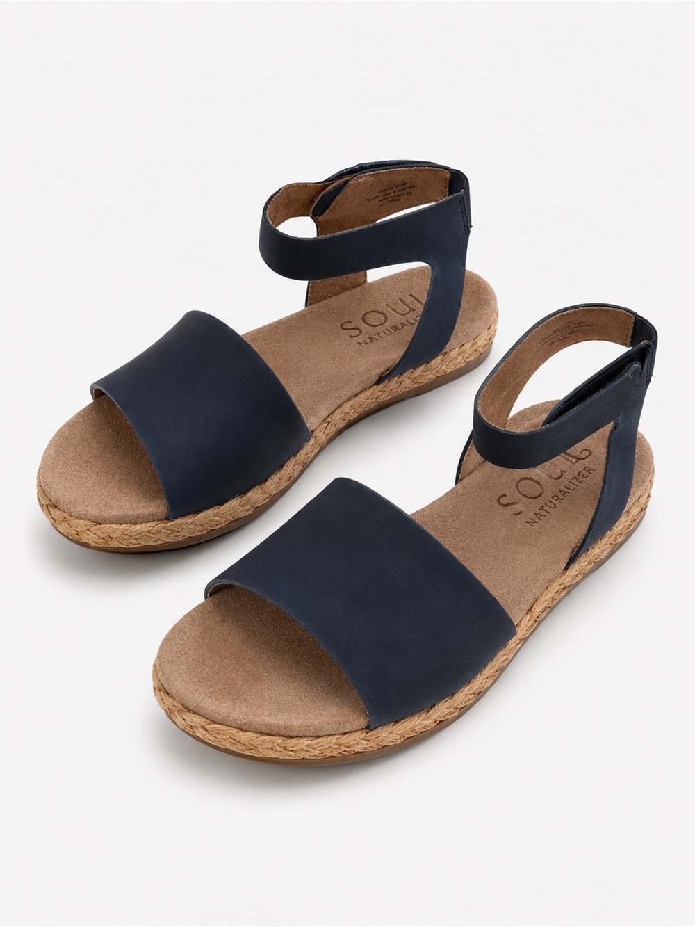 237. SOUL Naturalizer Navy Wide-Band Ankle-Strap Sandals